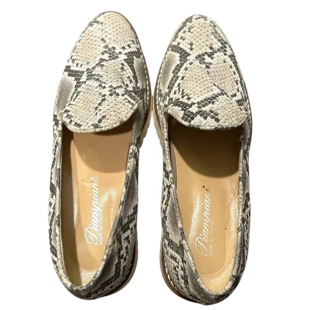 Women’s Snake-Print Slip-On Loafers in Neutral